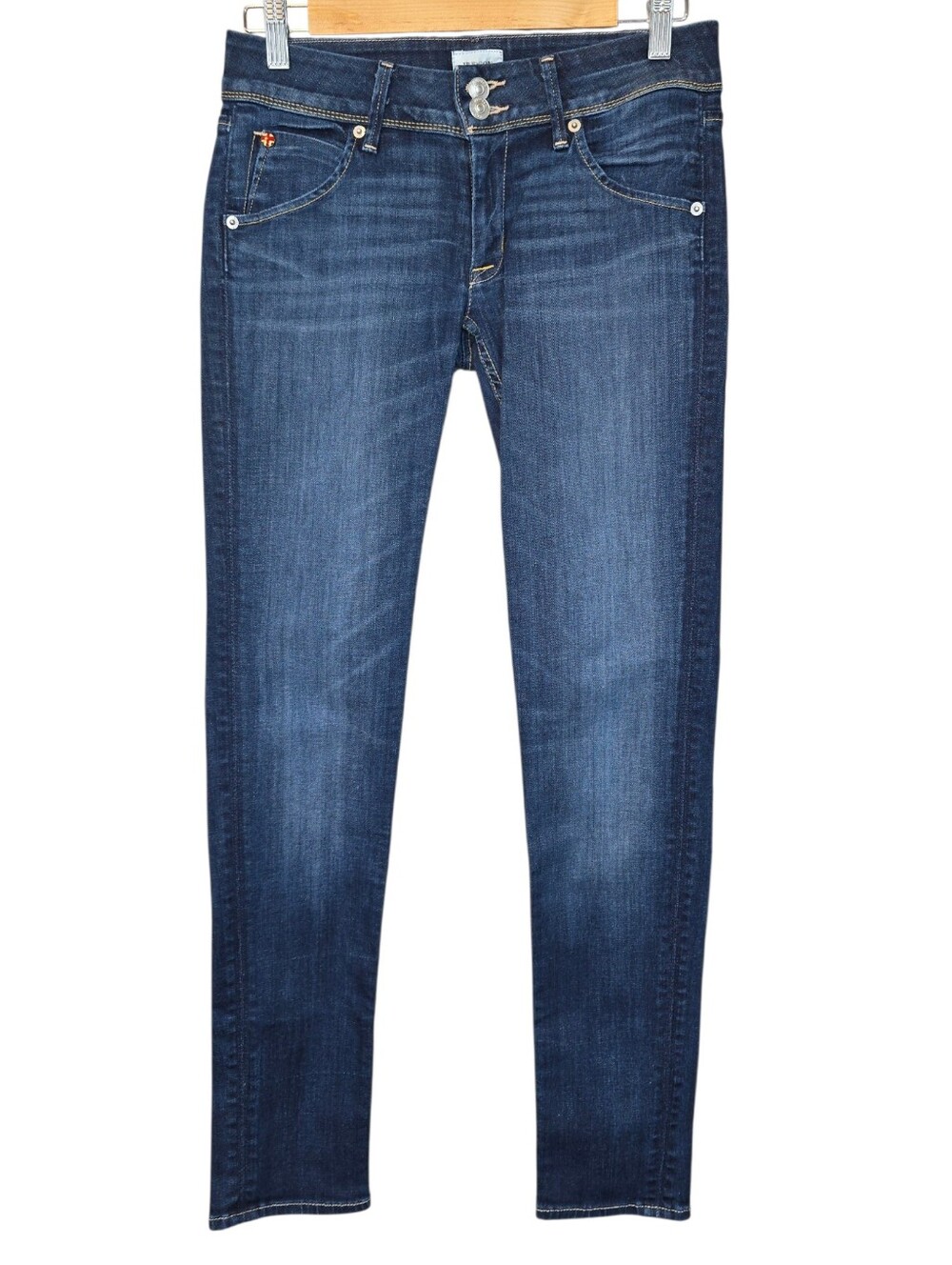 Hudson Collin Flap Pocket Skinny Jeans Dark Wash Made In USA Stretch Denim 27